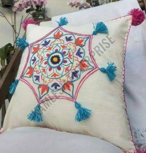 Bohemian Style White Cotton Pillow Cover