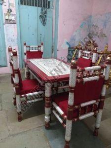 Four Seater Intricate Hand Painted Dining Table Set