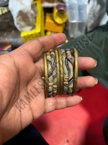 Golden Toned Silk Thread Wrapped Bangles