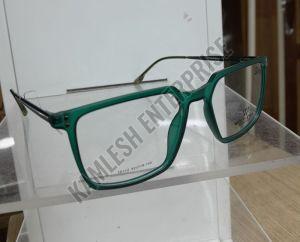 Green Rectangular Eyeglasses Frame