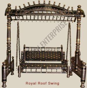 Hand Carved Sankheda Wooden Royal Roof Swing