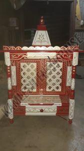 Hand Painted Wooden Pooja Mandir with Door