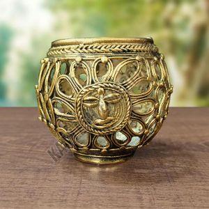 Handcrafted Bastar Dhokra Art Brass Pen Stand