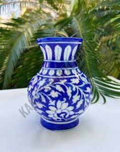 Handcrafted Blue Pottery Genie Vase