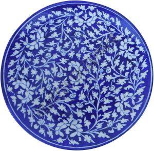 Handcrafted Jaipur Blue Pottery Decorative Plate