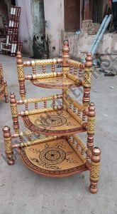 Handcrafted Wooden Corner Table