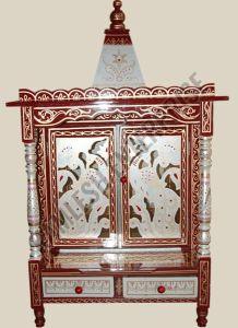 Handcrafted Wooden Temple with 2 Drawer