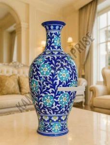Handmade Jaipur Blue Pottery Flower Vase