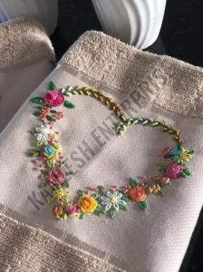 Embroidered Off White Canvas Tote Bag