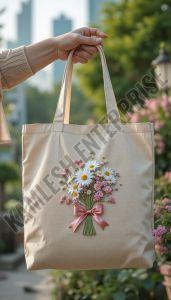 Jute Floral Embroidered Shoulder Bag