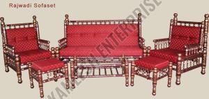 Sankheda Craft 7 Seater Rajwadi Wooden Sofa Set