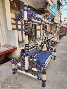 Teak Wood 2 Seater Handcrafted Sankheda Swing