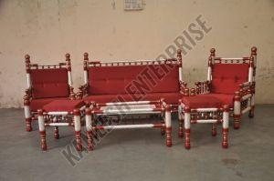 Indian Traditional Sankheda Wooden Sofa Set