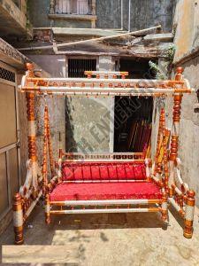 Sankheda Craft Teak Wood 2 Seater Indoor Swing