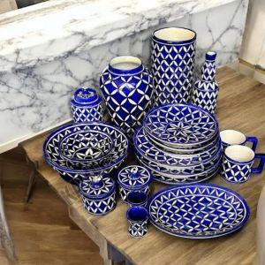 Traditional Jaipuri Blue Pottery Tableware