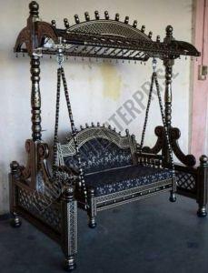 Traditional Sankheda Teak Wood Royal Indoor Swing