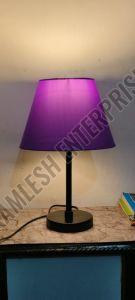 Violet Fabric Wooden Base Table Lamp
