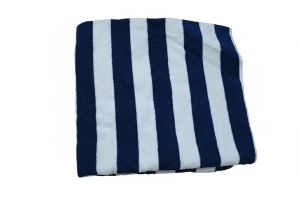 Blue and White Stripe Cotton Bath Towels
