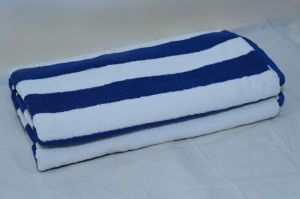 Blue and White Stripe Cotton Bath Towels