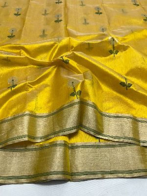 Beautiful Chanderi Handloom Pattu Soft Silk Saree
