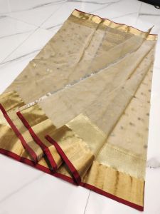 Printed Chanderi Handloom Katan Silk Saree