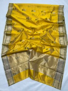 Beautiful Chanderi Handloom Pattu Soft Silk Saree