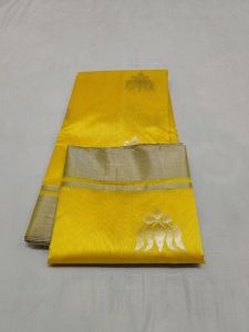 Yellow Chanderi Handloom Pattu Soft Silk Saree