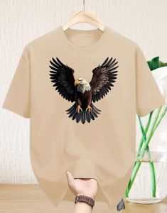 Beige Cotton Blend Regular Fit T-Shirt