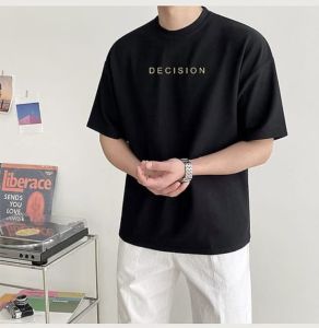 Black Cotton Blend Regular Fit T-Shirt