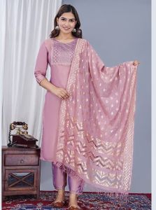 Ethnic Embroidered Straight Cut Suit Set