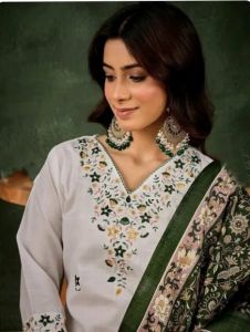 Floral Embroiderd Thread Work Suit Set