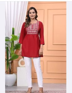 Maroon Embroidered Co-ord Set