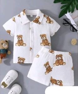 Teddy Bear Printed Kids Co-ord Set