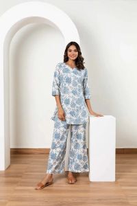 Women Aqua Blue Co-ord Set