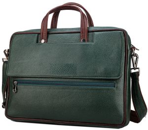 Bottle Green Genuine Leather Office Bag