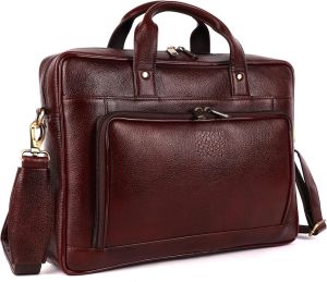 Brown Leather Laptop Breafcase Bag