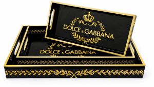 Custom Logo Printed MDF Wooden Tray Set