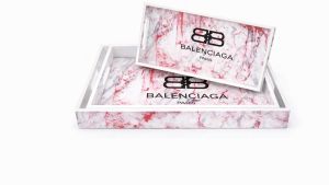 Designer Logo Printed MDF Rectangular Tray Set