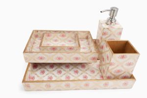 Durable Wooden Bathroom Accessories Set