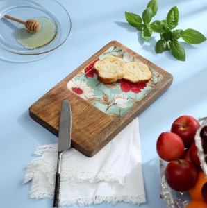 Enamel Coated Rectangular Wooden Platter