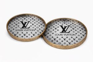 Louis Vuitton Round MDF Serving Tray Set