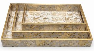 Premium Wooden Rectangular Tray Set