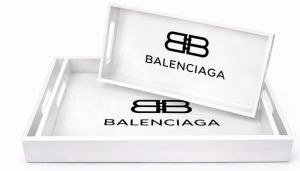 Printed Logo MDF Rectangular Serving Trays with Handles