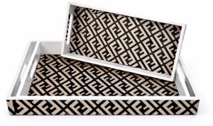 Promotional Logo Printed MDF Wooden Serving Tray Set