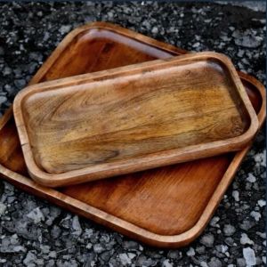 Rustic Rectangular Wooden Tray