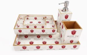 Solid Wood Bathroom Accessories Set