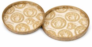 Versace Barocco Round MDF Serving Tray Set