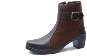 Ladies Contrast Brown Heel Shoes
