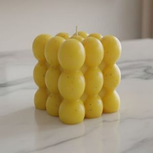 Decorative Yellow Bubble Candle