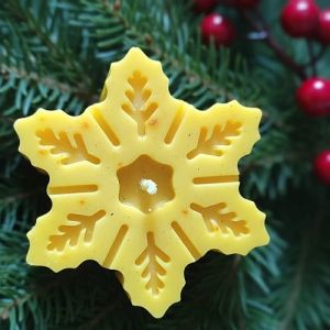 Soy Wax Yellow Snowflake Candle